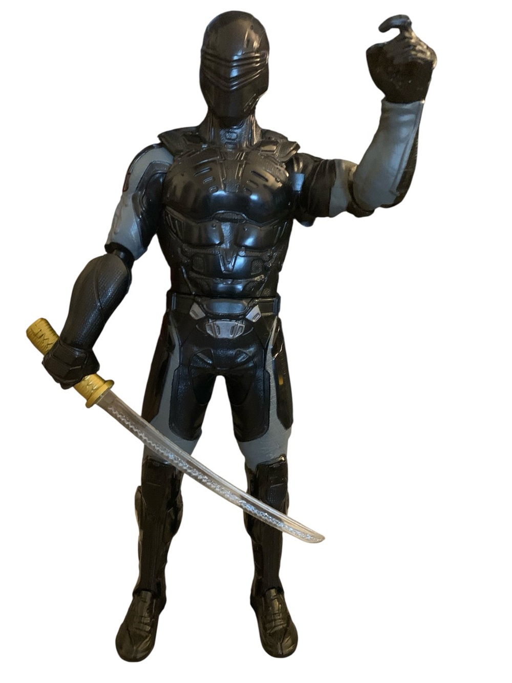 Stealth Black & Gray Ninja Warrior Action Figure with Sword
